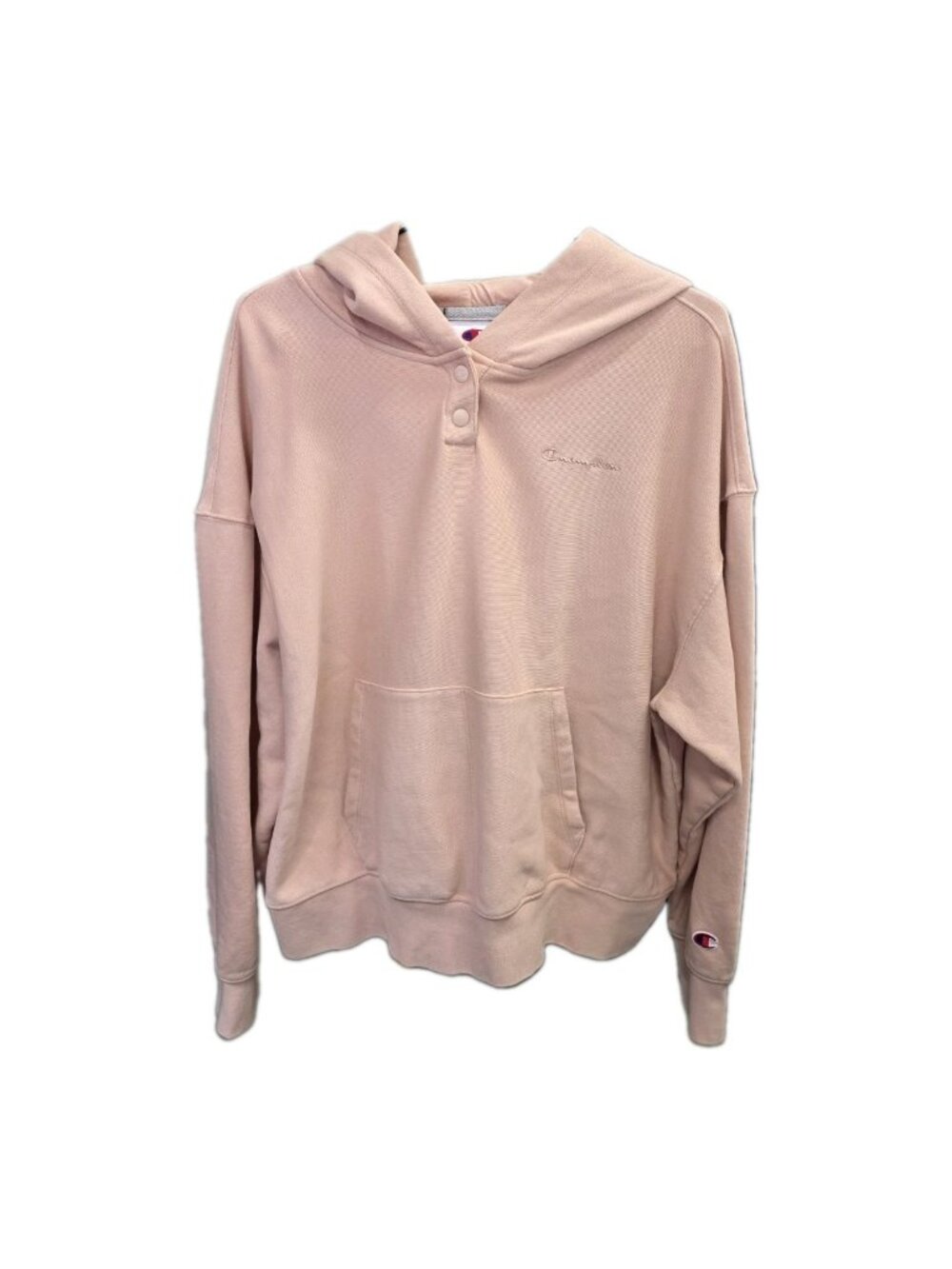 Champion Women's Pink Hoodie XXL Snap Neck Pullover Embroidered Logo. WL374
